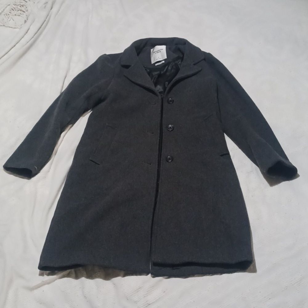 Abercrombie & Fitch Gray Wool Blend Women's Dad Coat Small